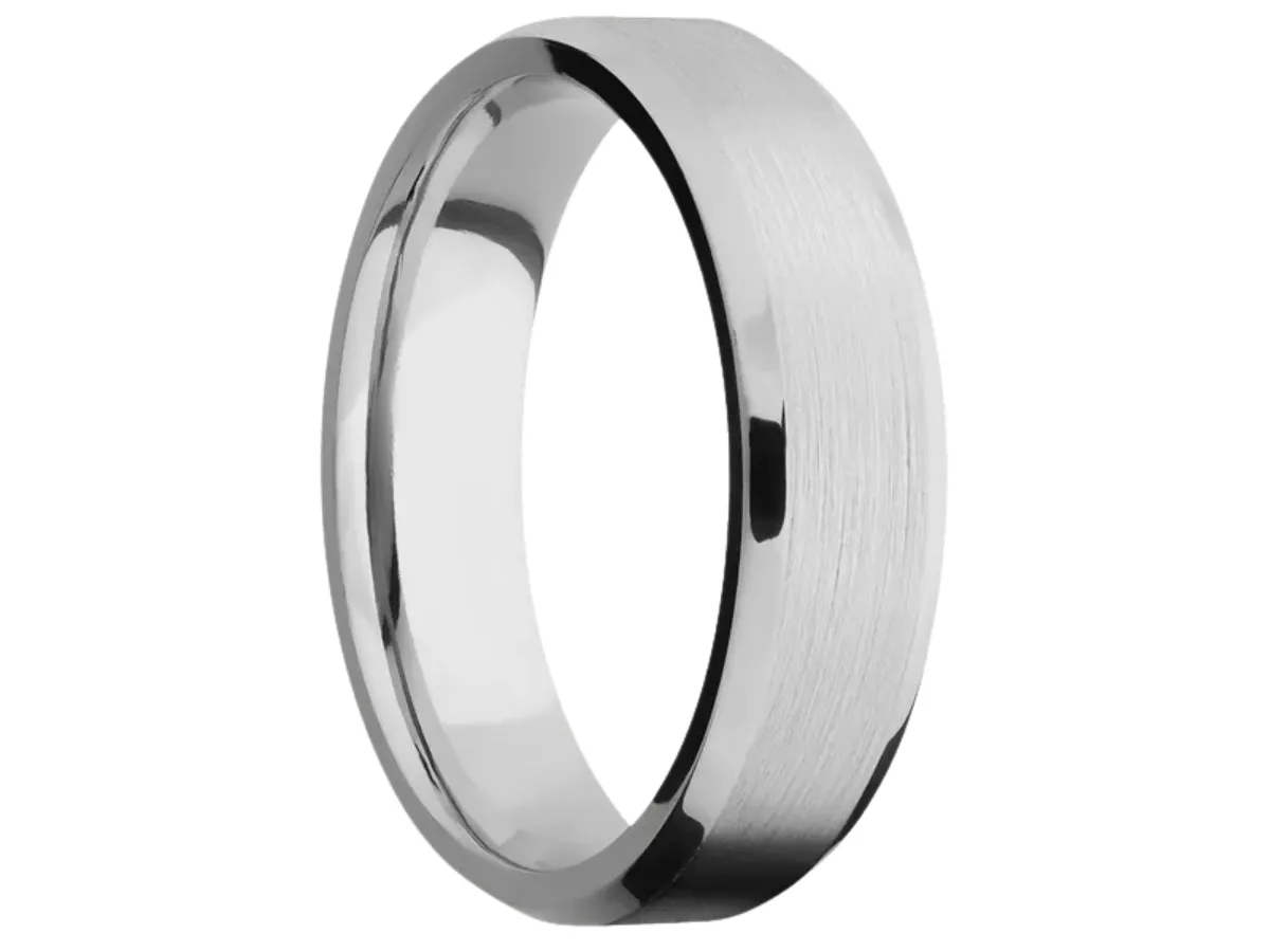 Matching Brushed White Gold Wedding Bands Pair
