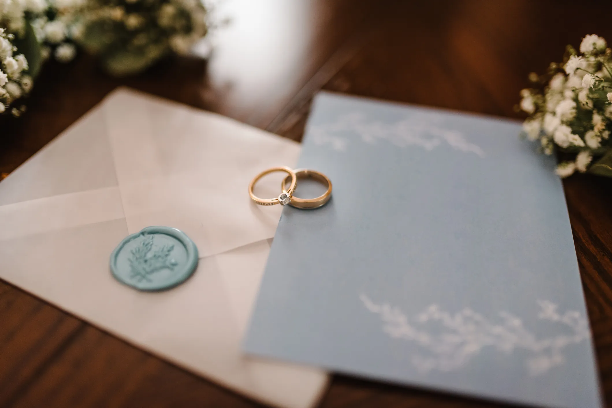Classic couple rings with engraved initials