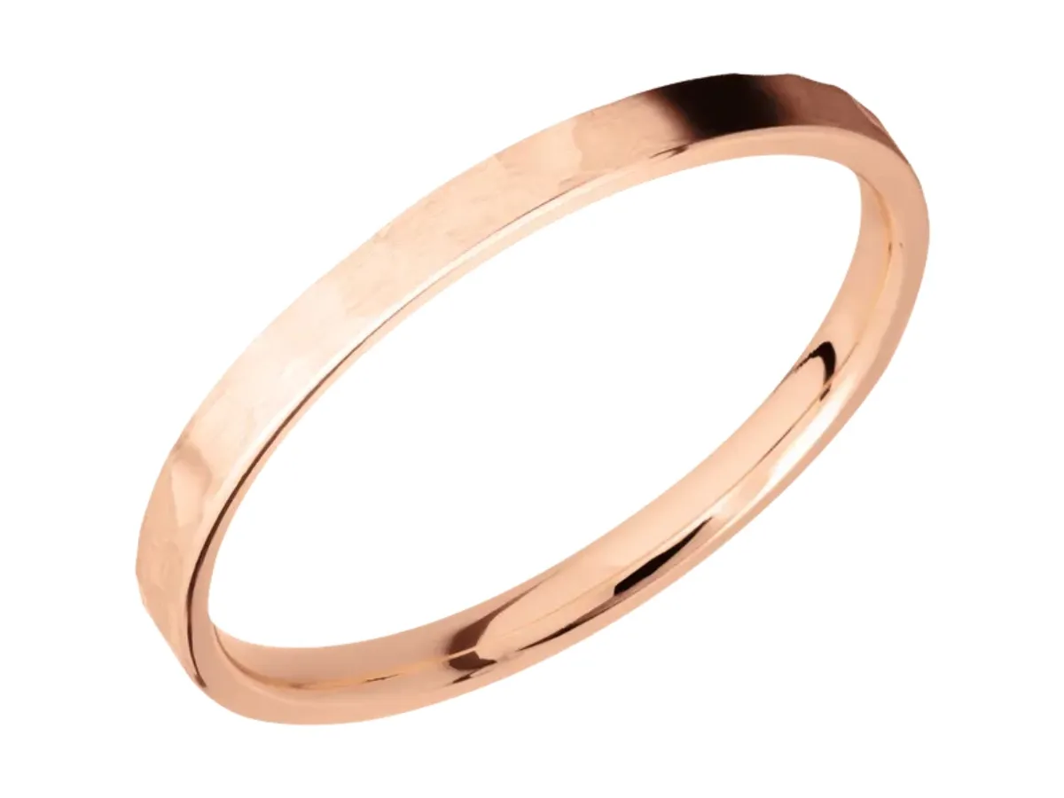 Minimalist rose gold wedding band, sleek polished ring
