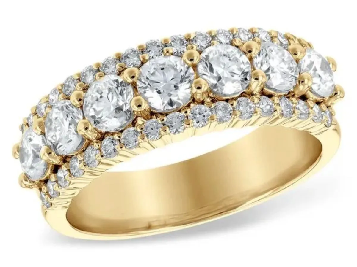 Yellow gold diamond eternity band