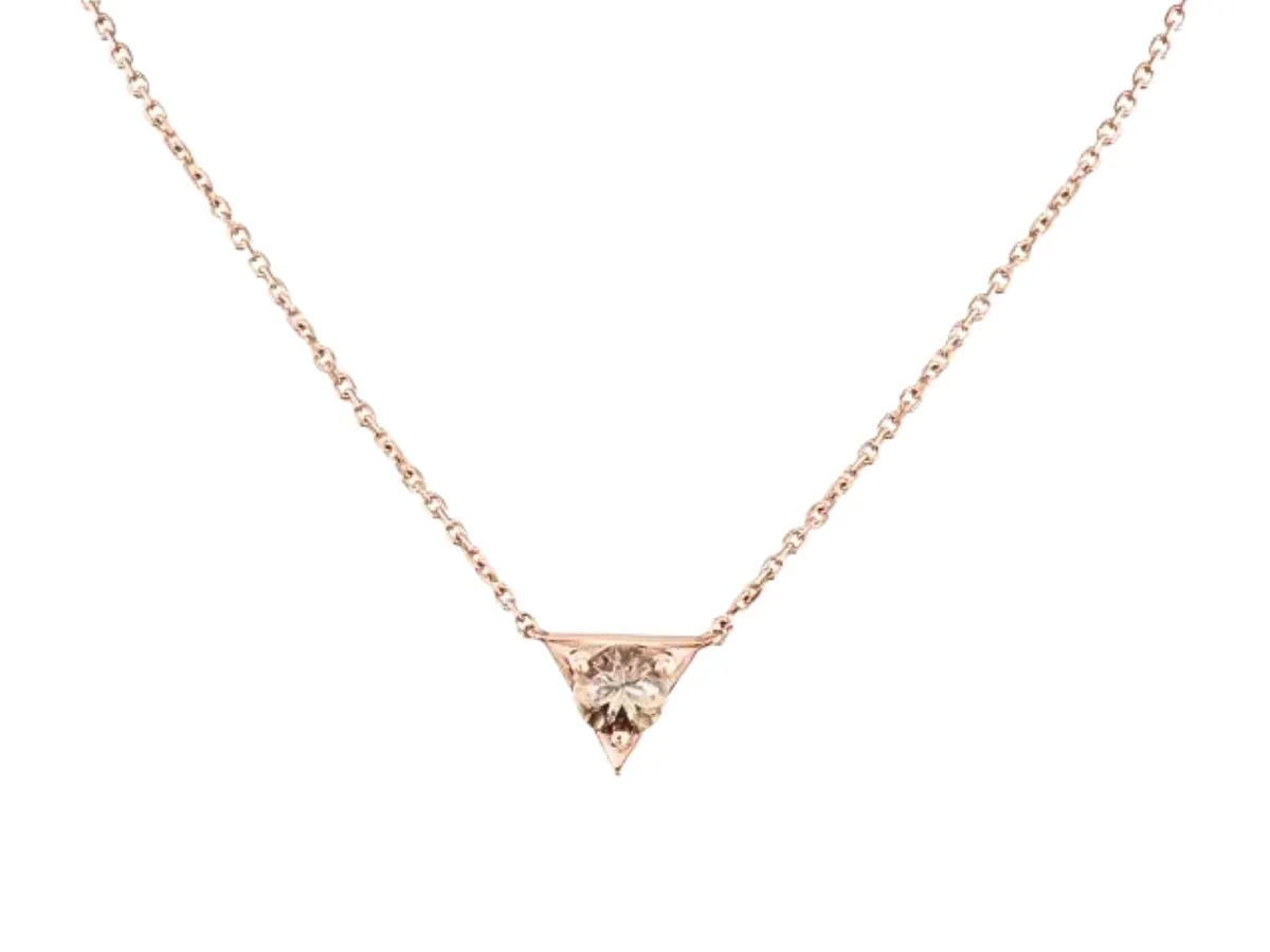 Triangle diamond pendant gold necklace