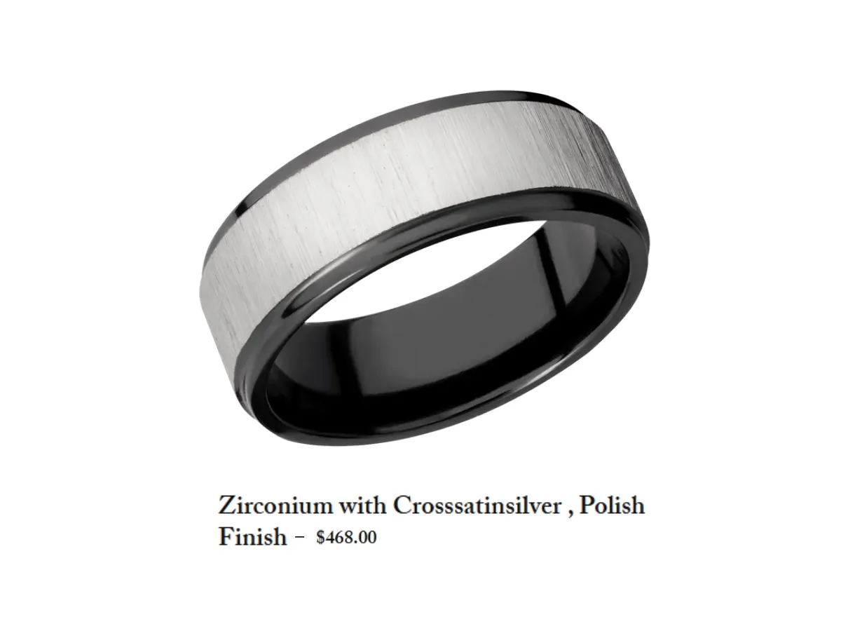 Black and silver zirconium ring design