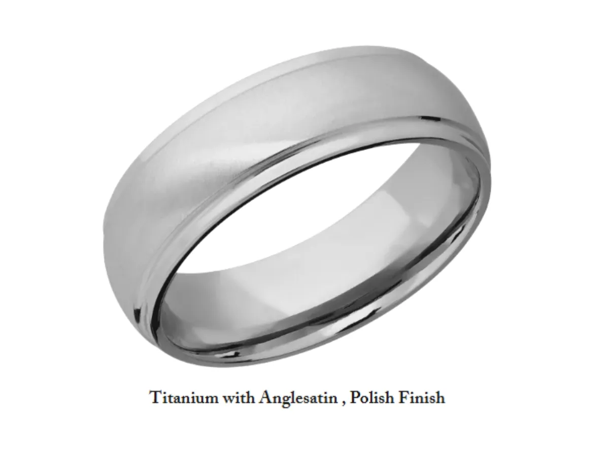 Titanium ring angled satin polish
