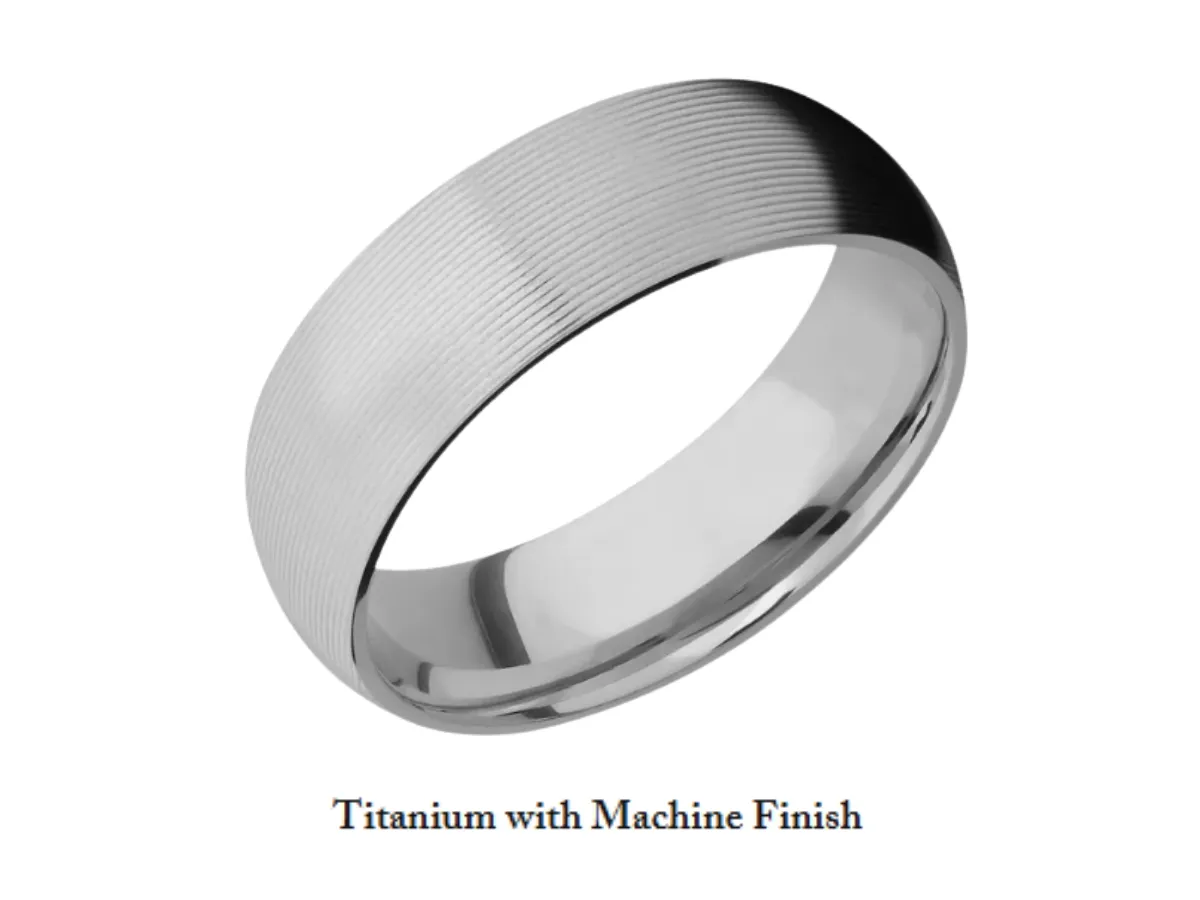 Titanium wedding band machine finish