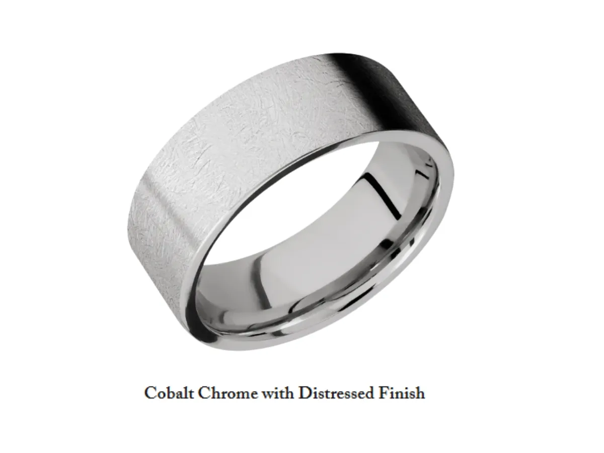 Cobalt chrome distressed finish ring