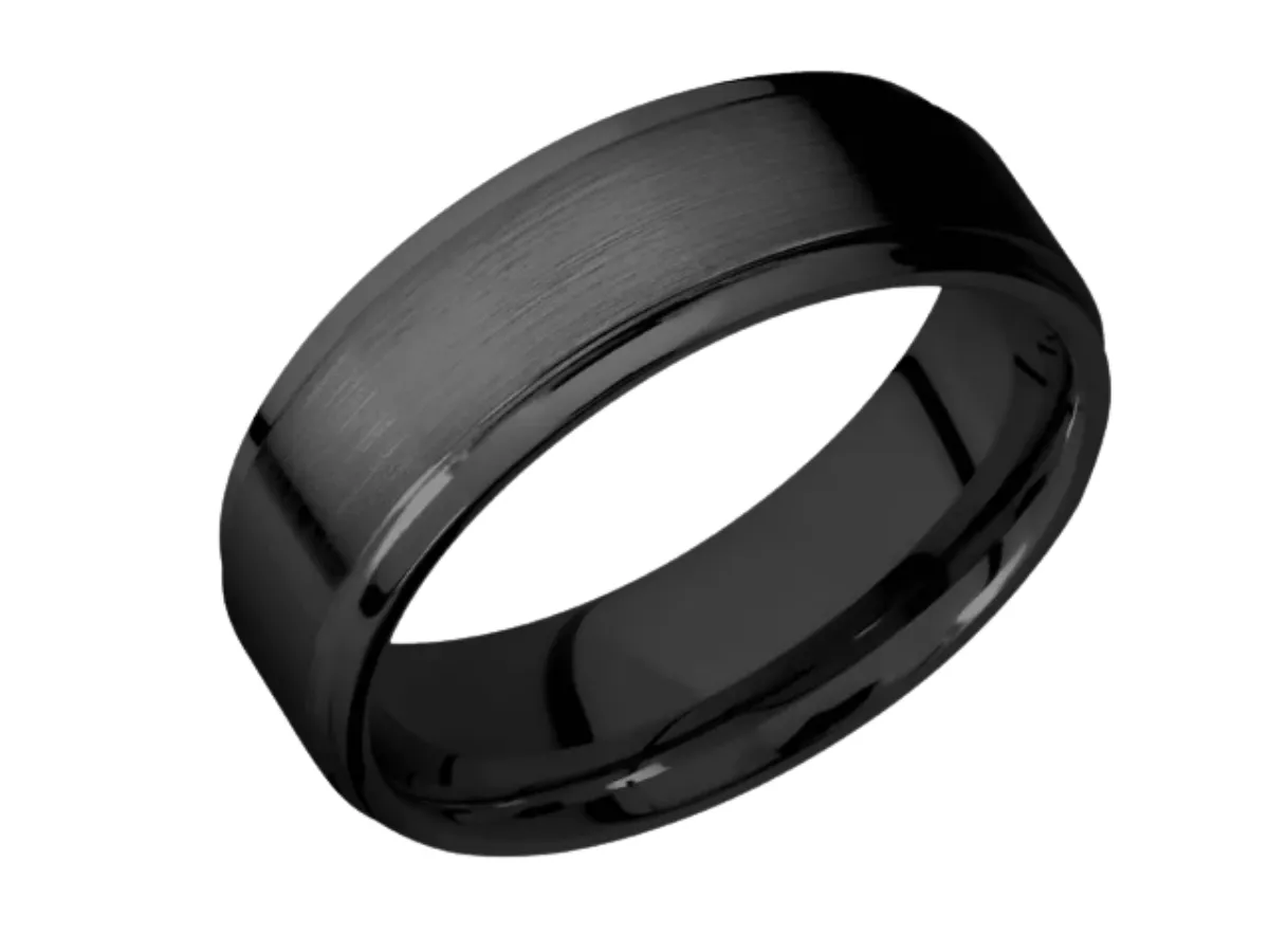 Brushed black tungsten men’s ring