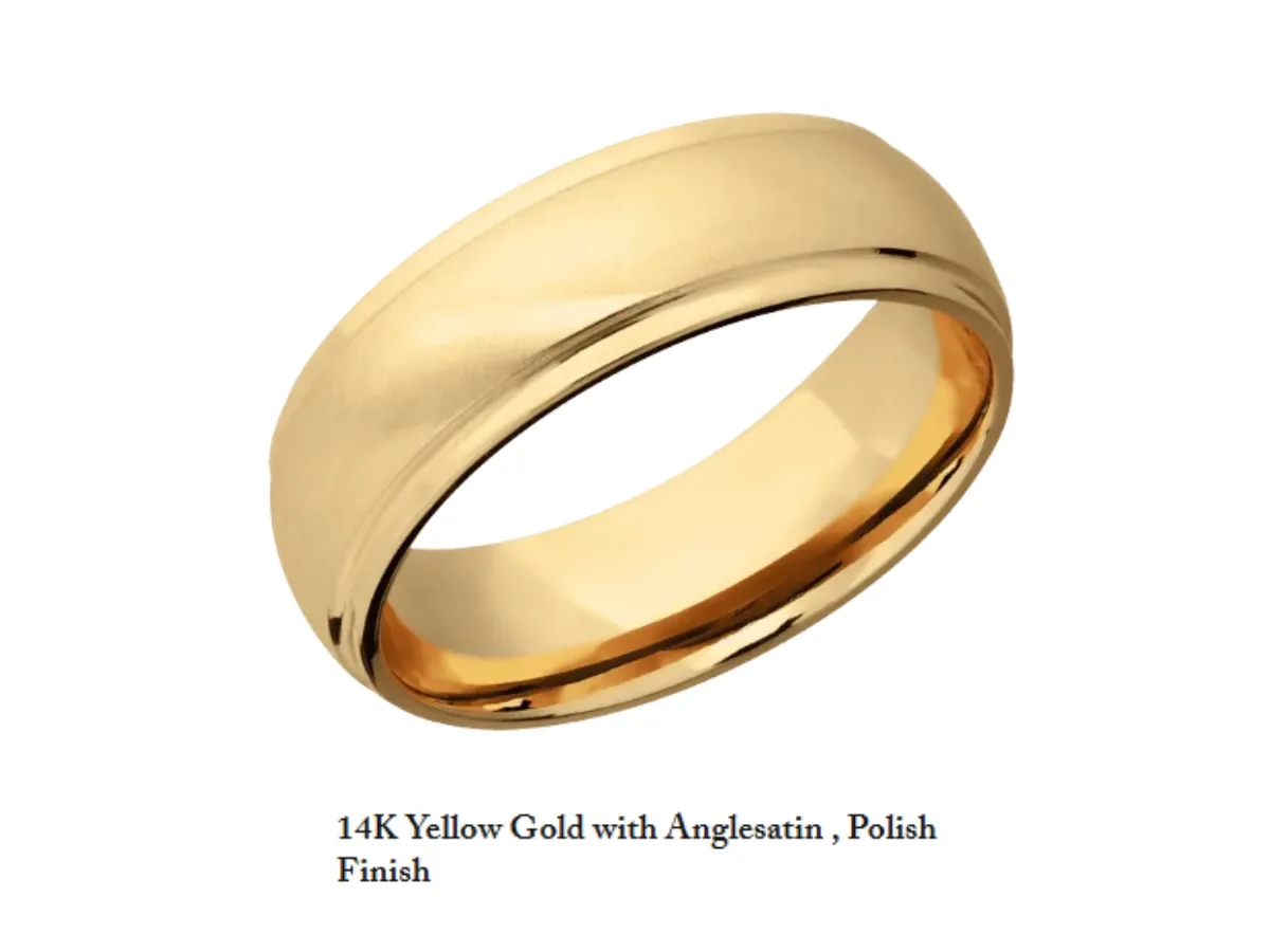 14K yellow gold anglesatin finish ring