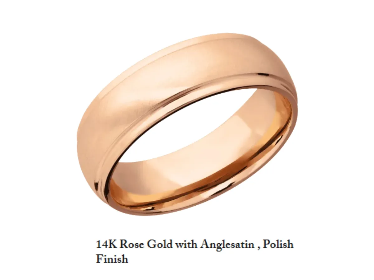 14K rose gold anglesatin finish ring