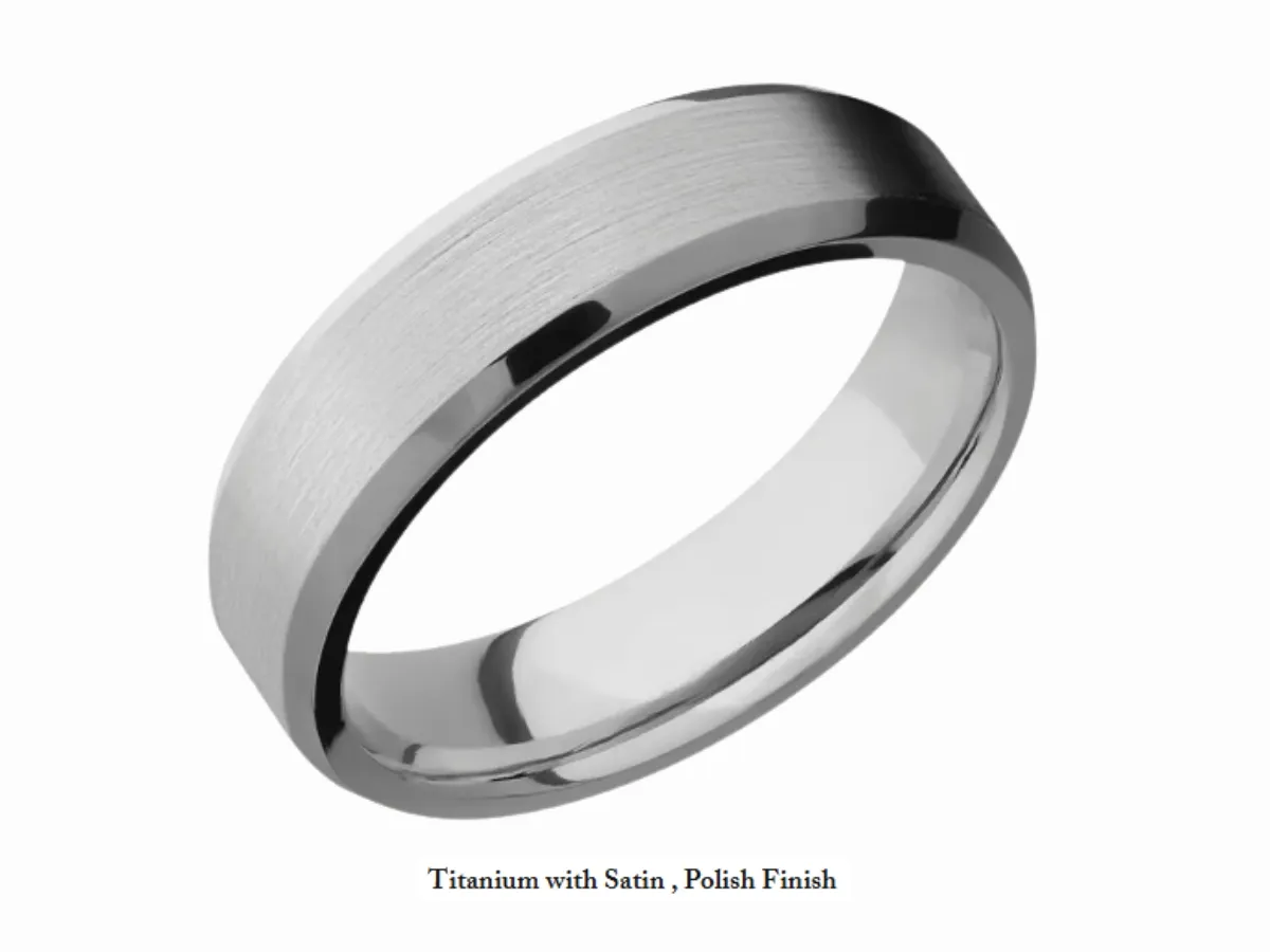 Titanium wedding band satin polish