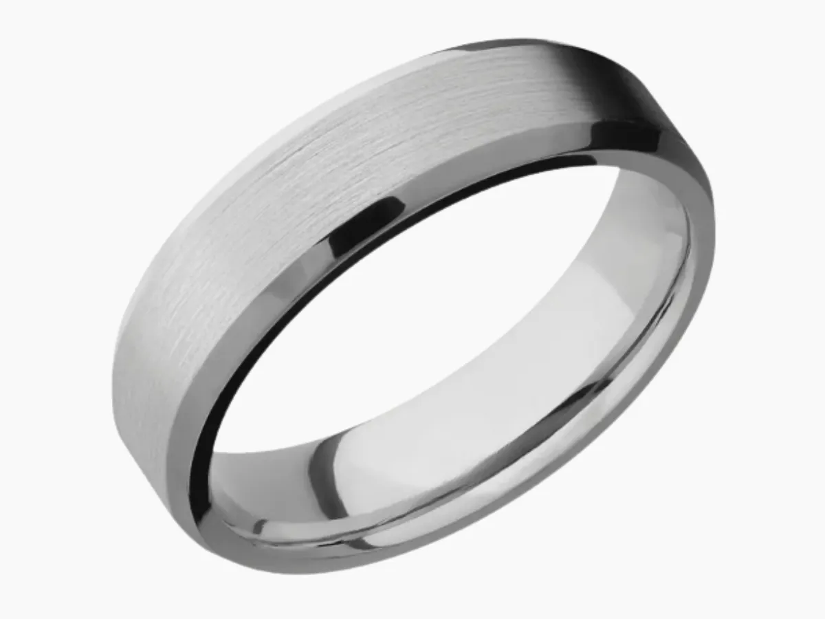 Titanium wedding ring satin polish