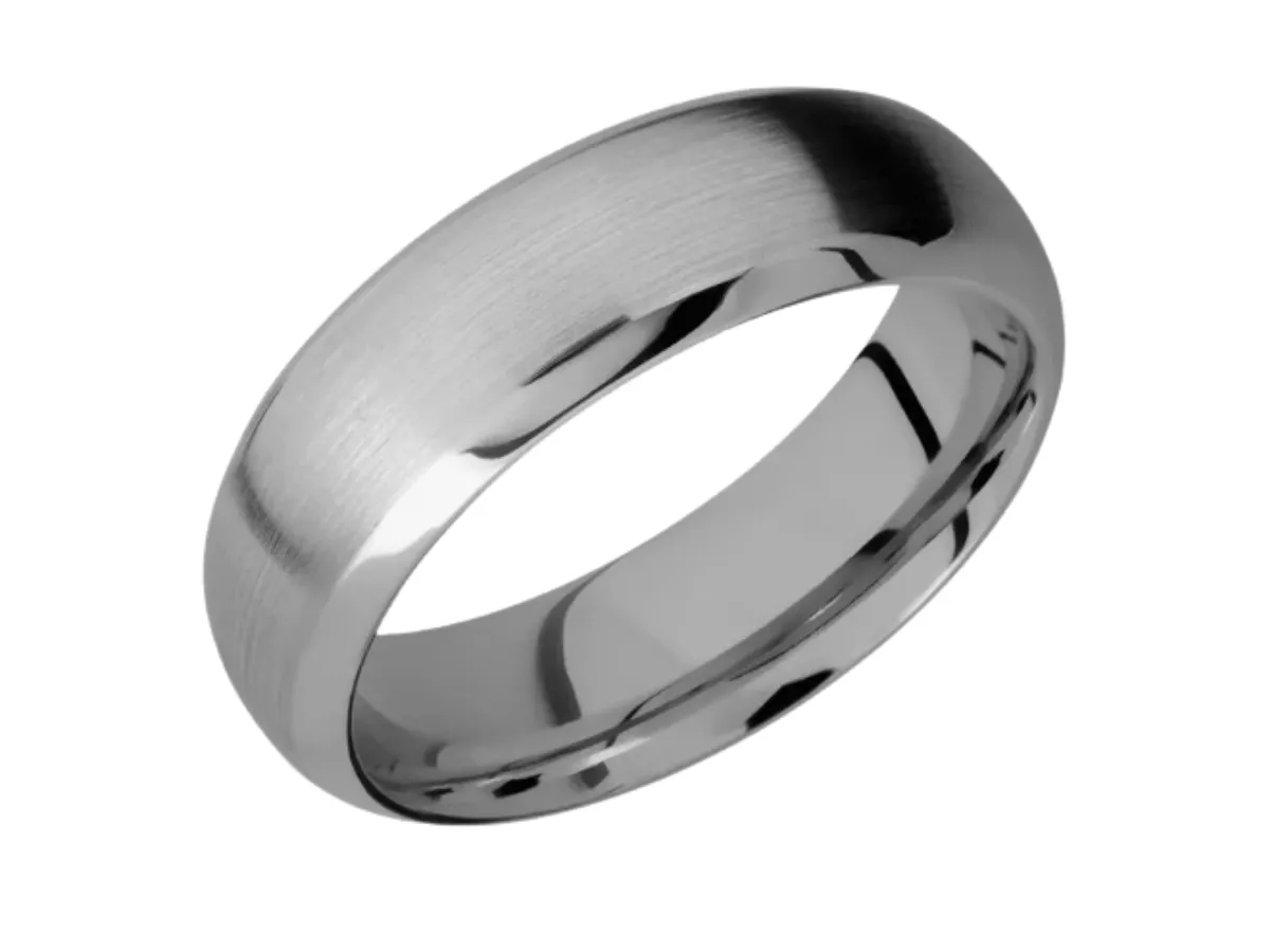 Classic brushed silver domed band