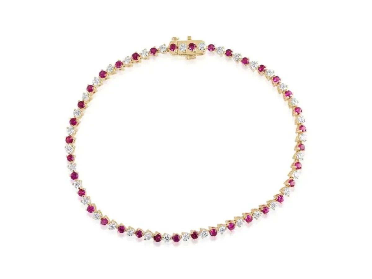 Ruby and diamond tennis bracelet