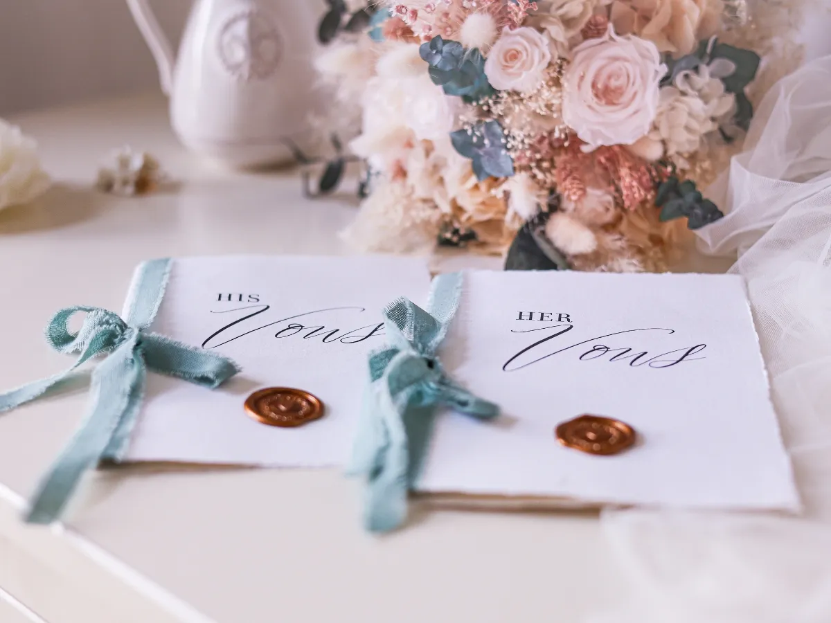 His and her wedding vow booklets