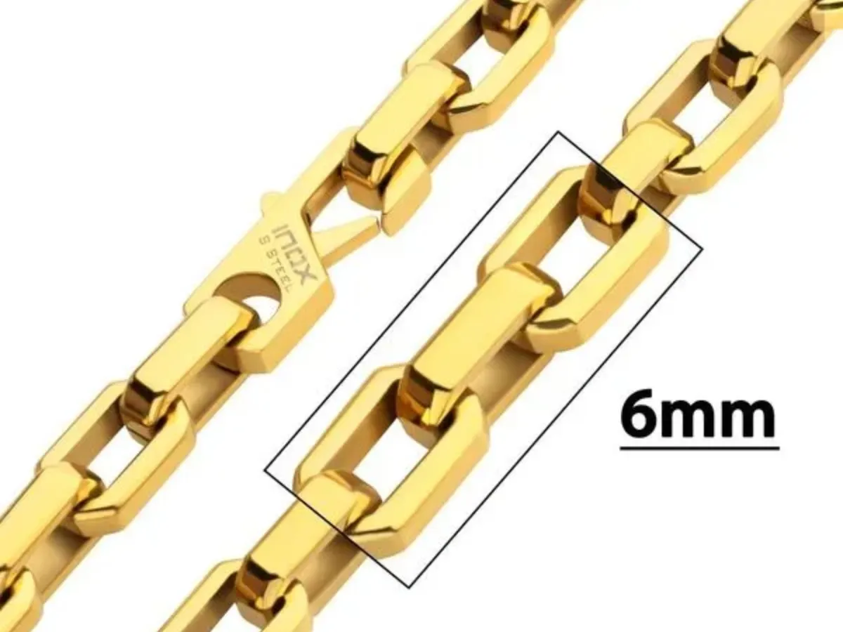 6mm gold stainless steel chain