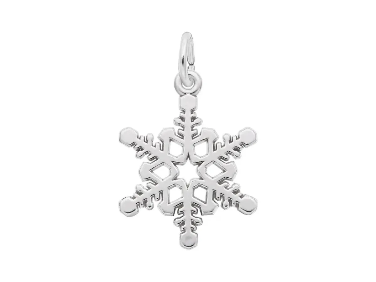 Silver snowflake pendant charm