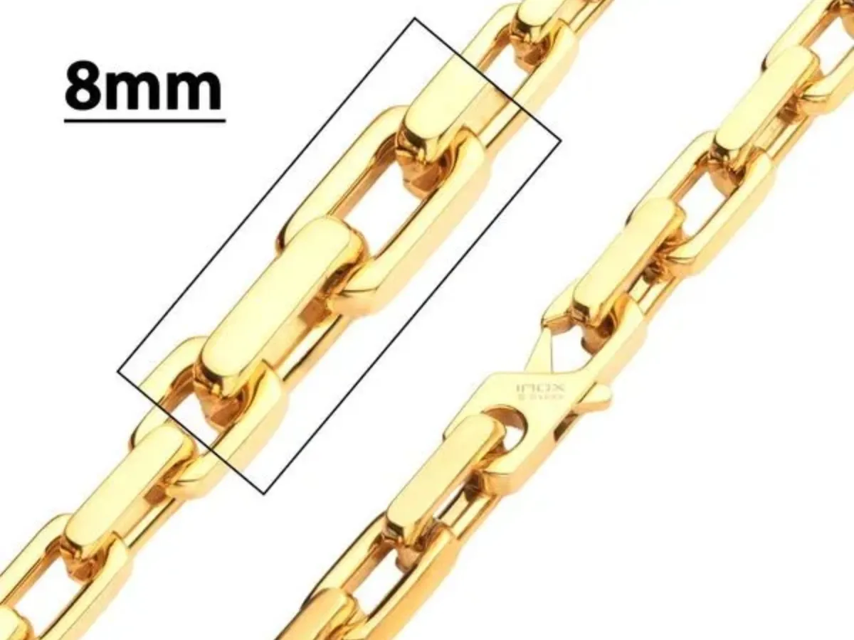 Gold stainless steel 8mm chain
