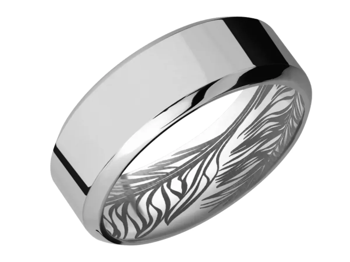 Titanium Men&rsquo;s wedding band with interior engraving