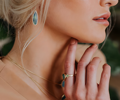 Elegant jewelry showcased on a stylish woman