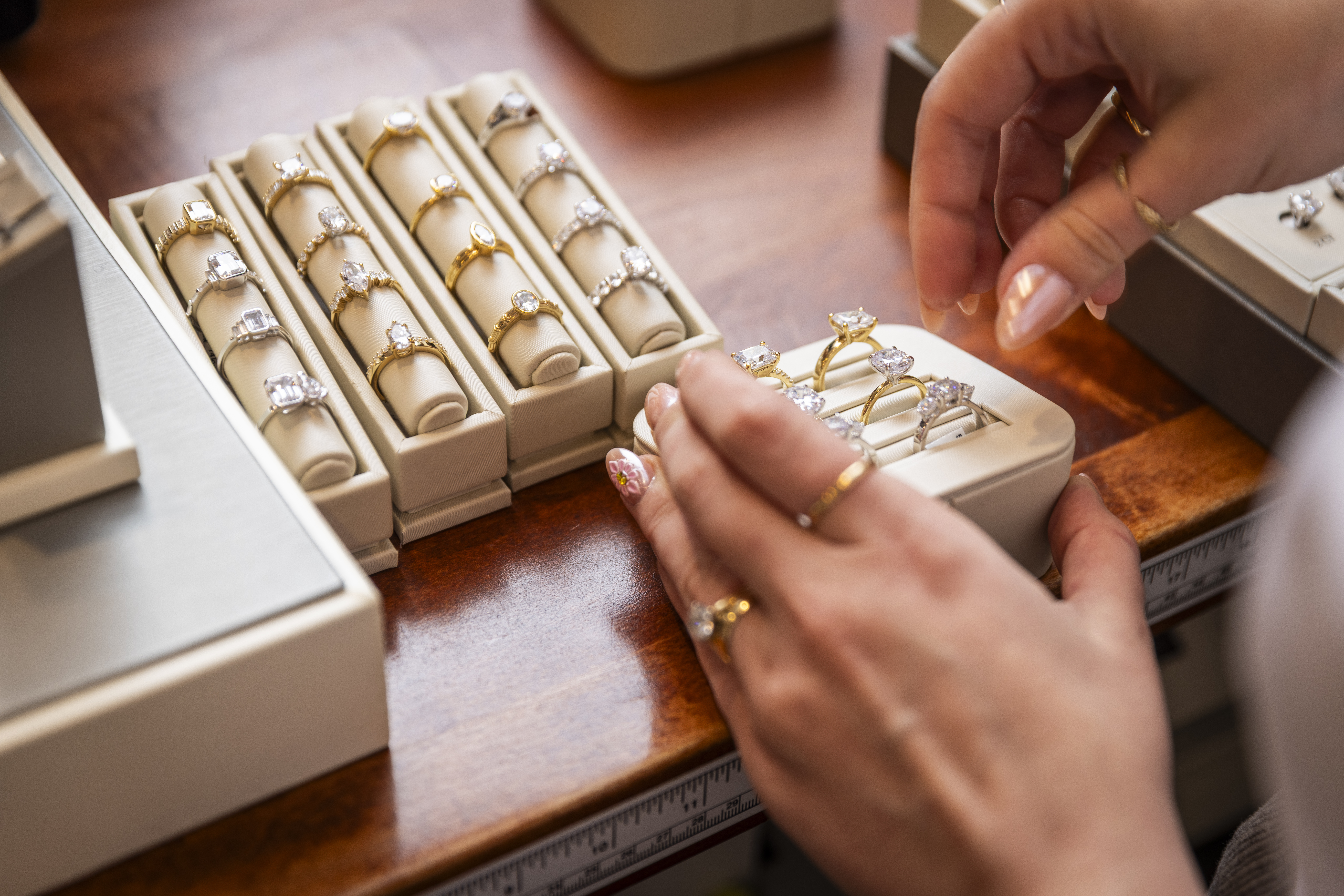 gold jewelry in a Kirk & Co Jewelry tray