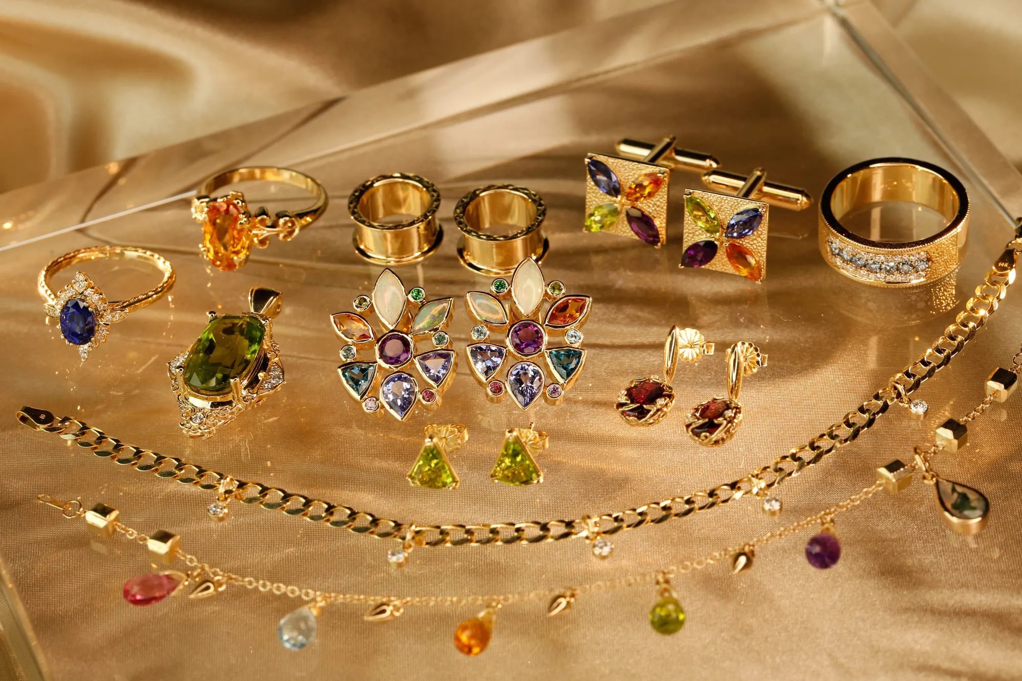 Diamond rings in the Kirk & Company Jewelers showroom