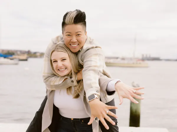 A Kirk & Company couple celebrating their engagement