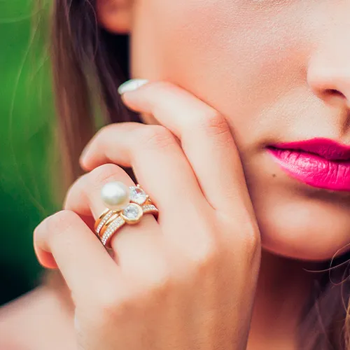 Pearl Diamond Fashion Ring