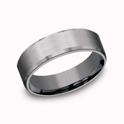 Men's Tantalum ring with a brushed finish.