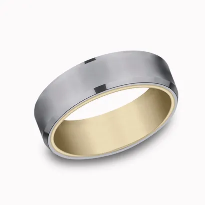 Men's titanium band ring with a sleek design.