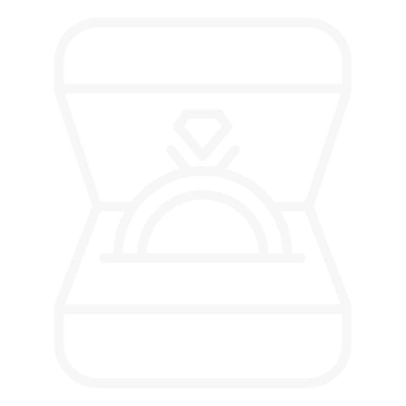 Icon of an open ring box with a diamond ring inside, representing custom jewelry services at Koerbers Fine Jewelry.