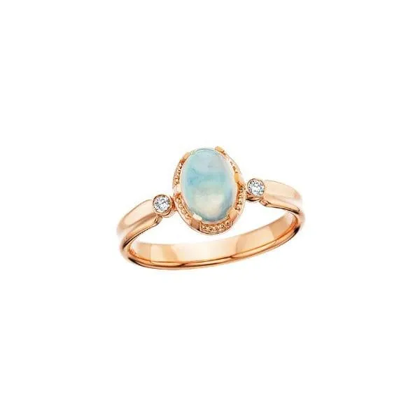 10 Karat Rose Gold Ethiopian Opal And 0.01Ctw Diamond Fashion Ring