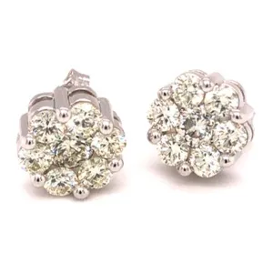 10K White Gold Diamond Stuf Earrings