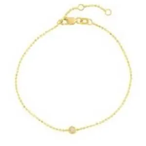 14K Yellow Gold Diamond Bezel