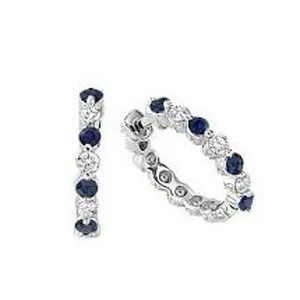 14-Karat White Gold and Sapphire
