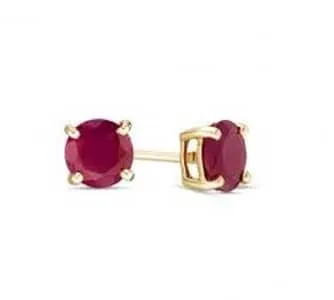 14-Karat Yellow Gold Ruby Studs