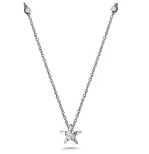14-Karat White Gold Diamond Star Pendant