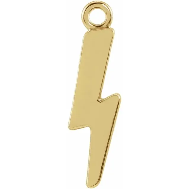 14K Lightning Bolt Charm for permanent jewelry