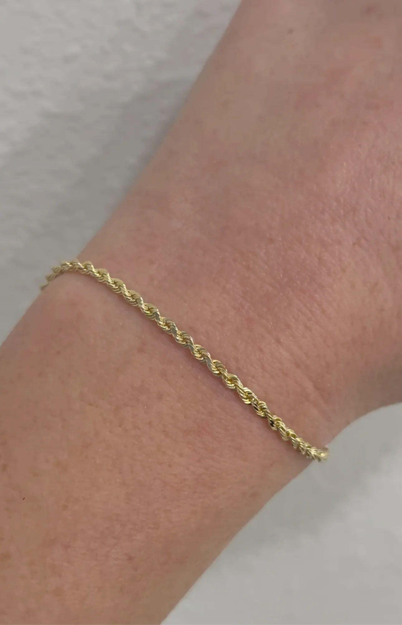 14K rope chain permanent jewelry at Kiefer Jewelers