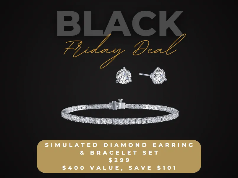 Black Friday Deal Simulated Diamond Earring/Bracelet Set