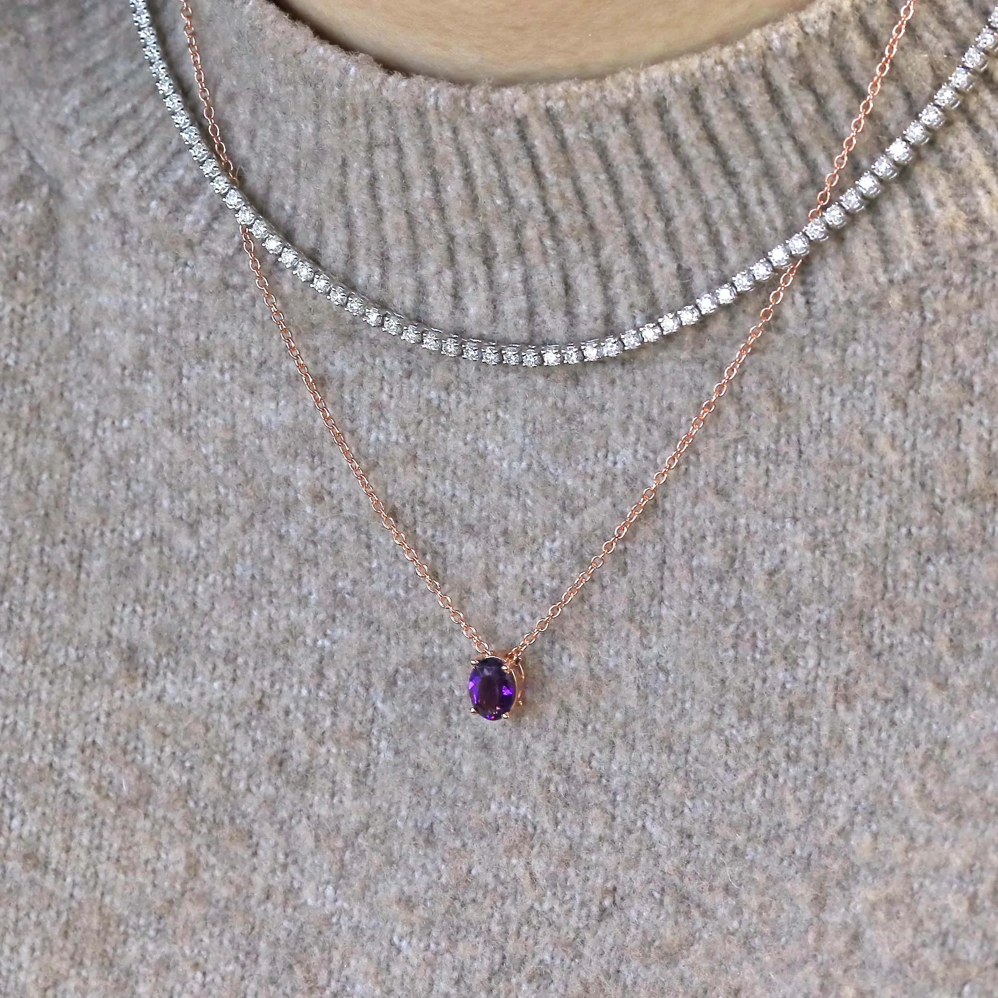 Amethyst Necklace February Birthstone La Mine dOr Jewellery Store Moncton, NB and Halifax, NS