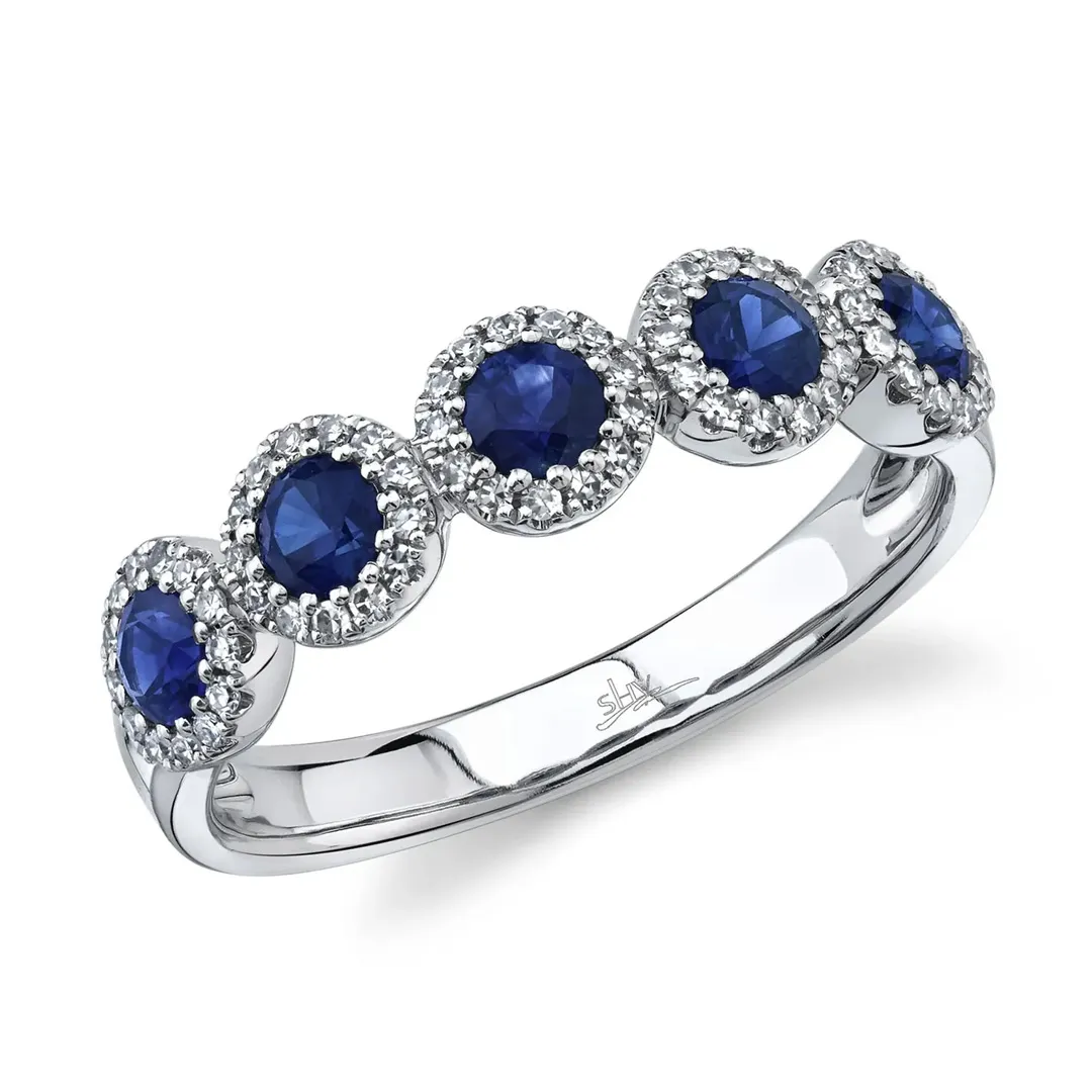 Shy Creation Eden sapphire and diamond halo band La Mine d'Or Jewellery Store New Brunswick & Nova Scotia