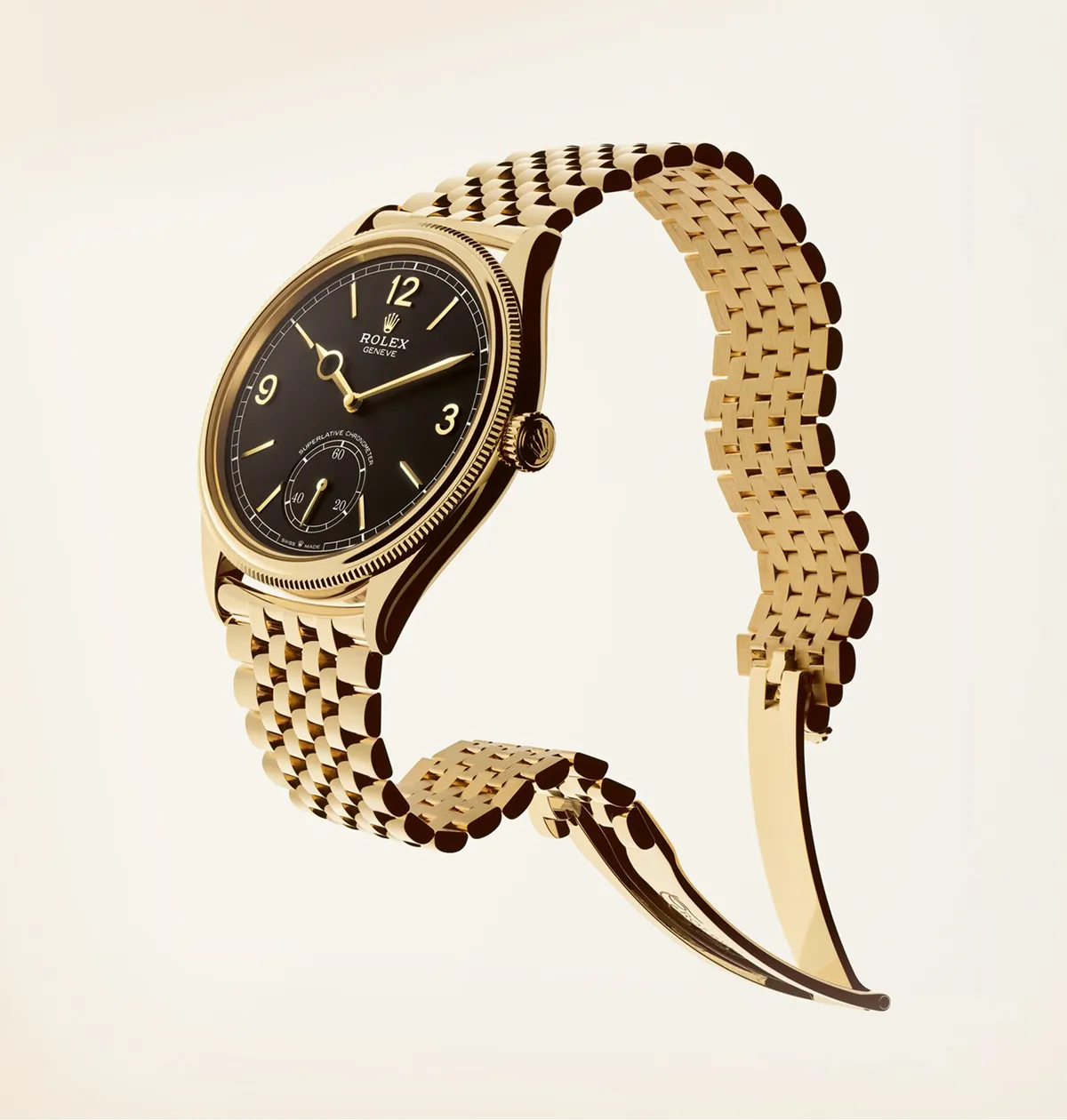 Rolex Perpetual 1908 La Mine d'Or Canada transparent case back