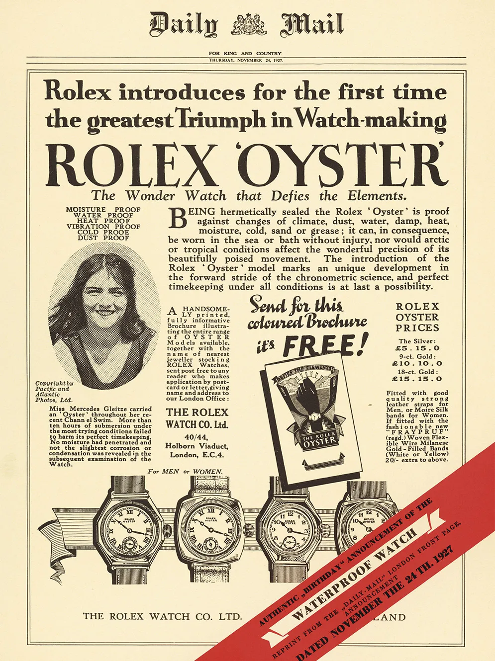 Rolex Oyster Story at La Mine d'Or NB & PEI Canada