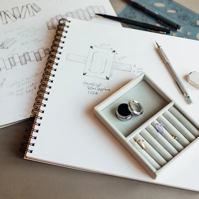 Step 1: Consultation Our expert jewelers work with you to understand your vision and preferences, offering guidance on materials