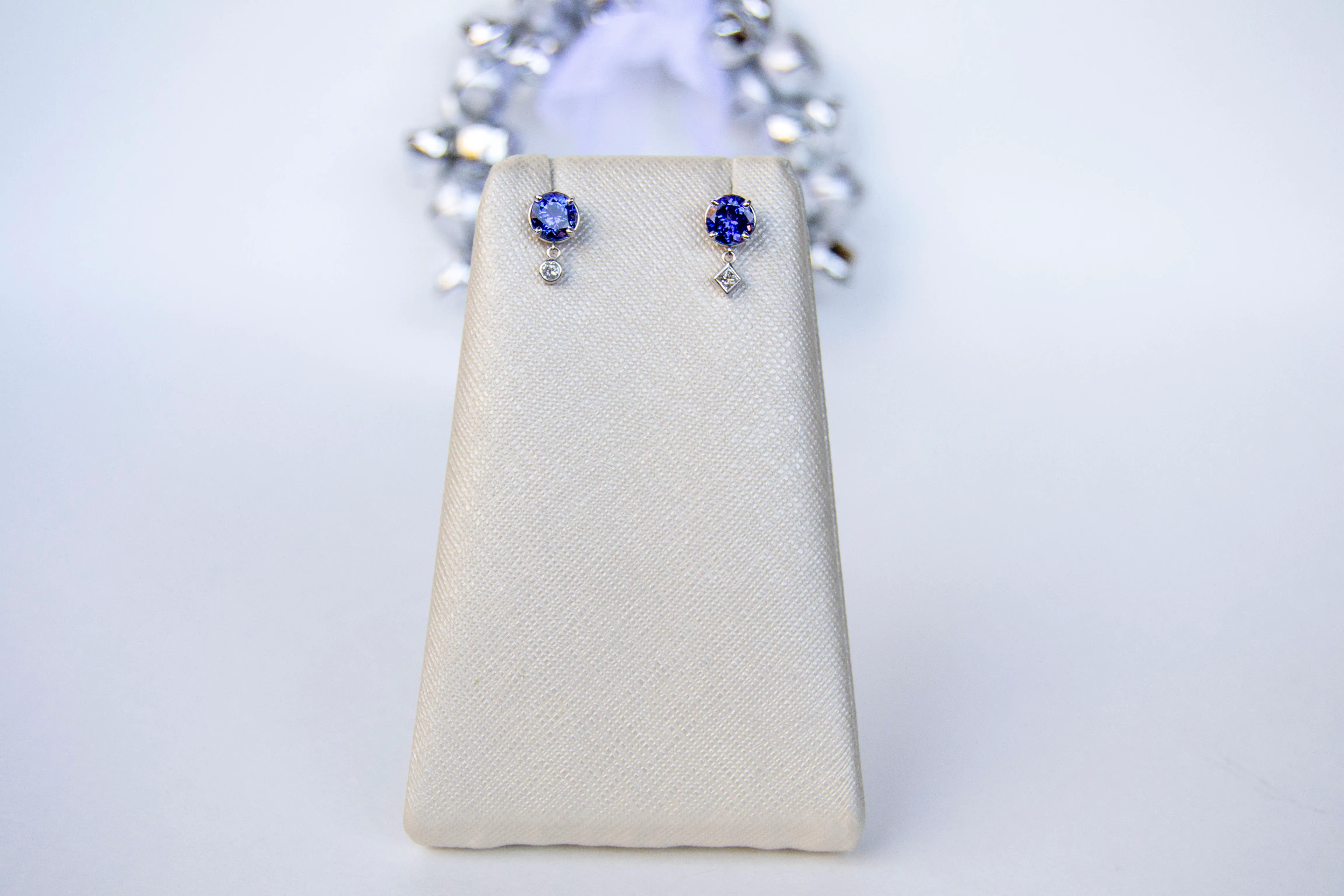 tanzanite and diamond dangles