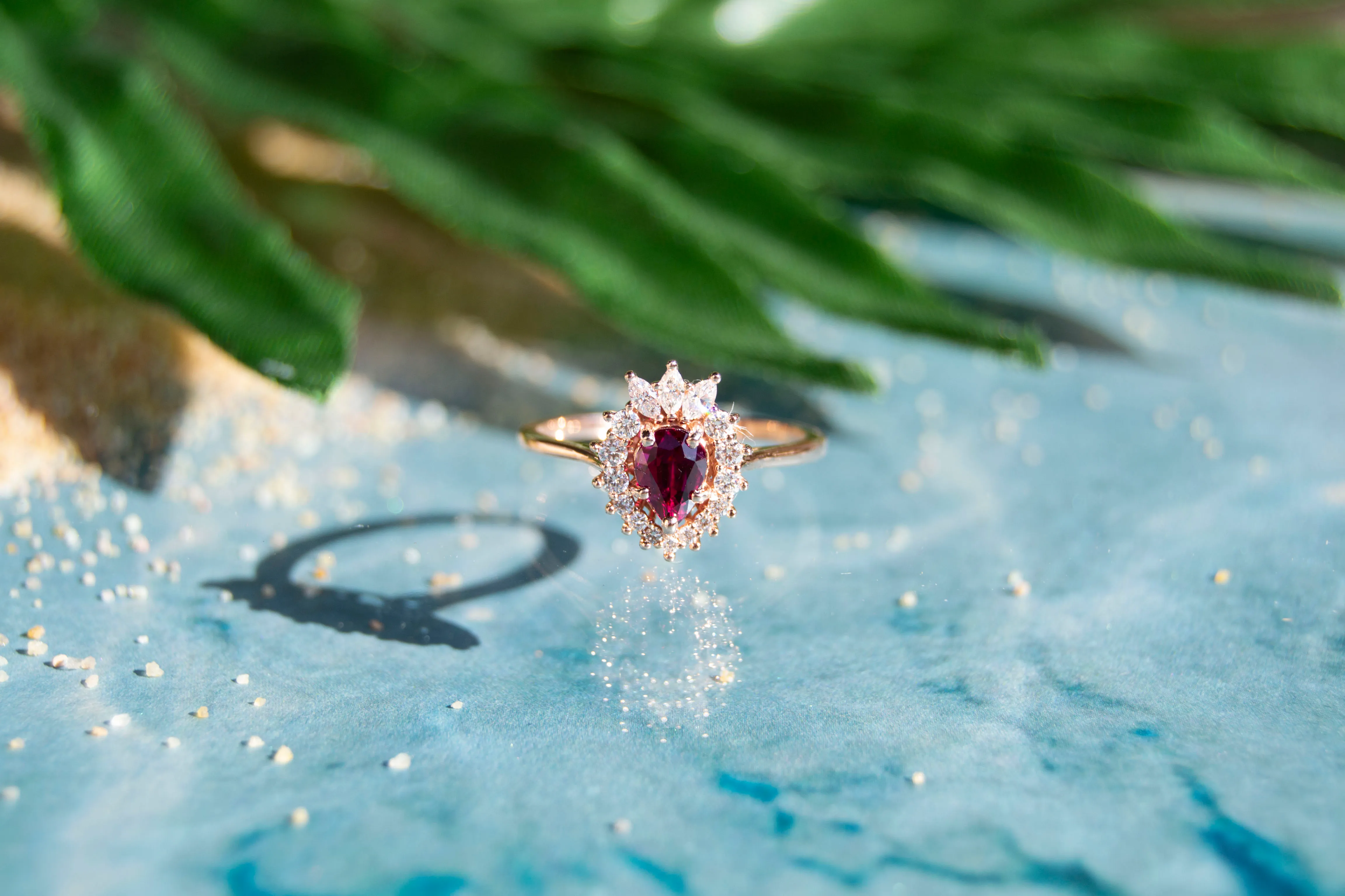 ruby diamond rose gold ring