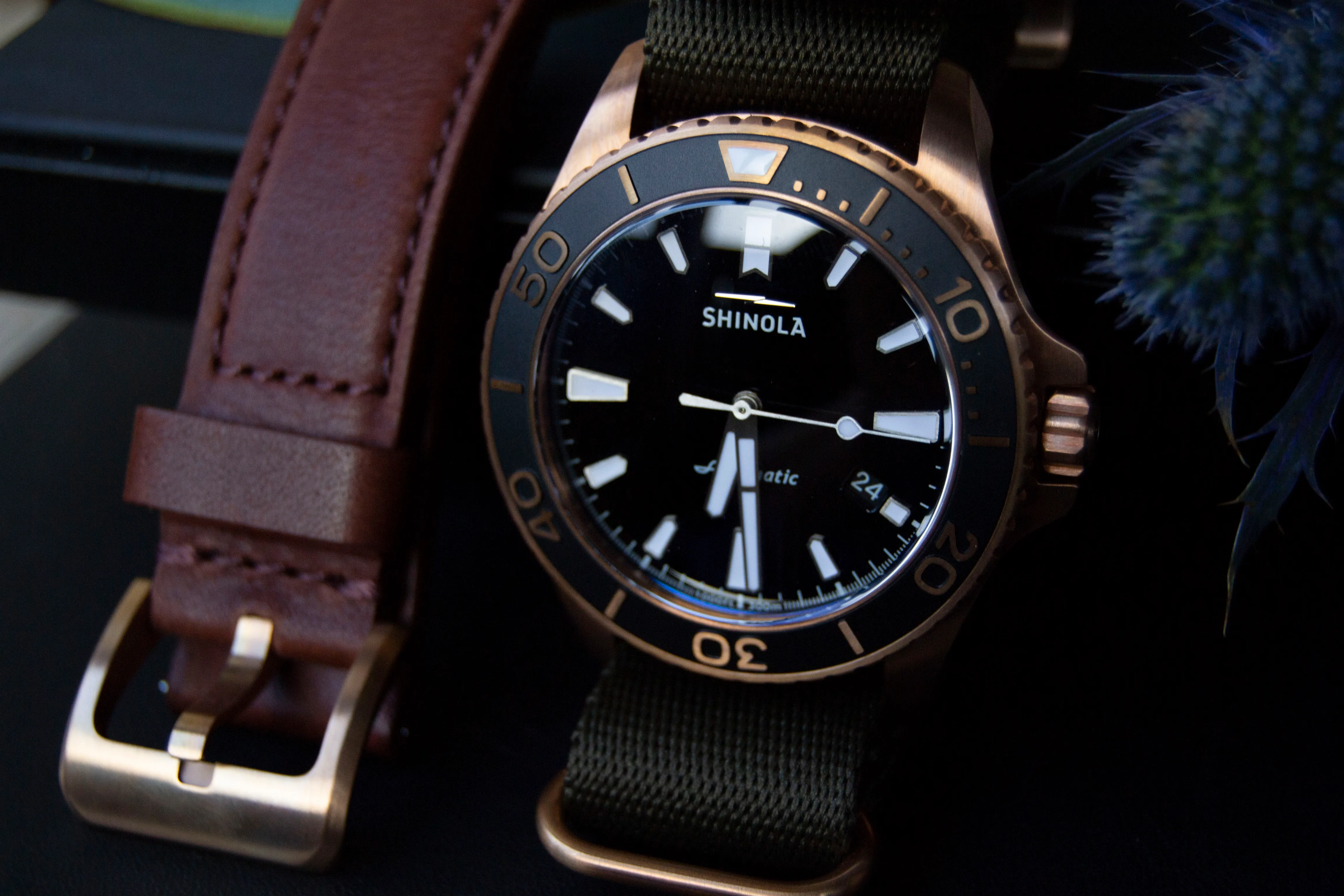 shinola bronze monster watch