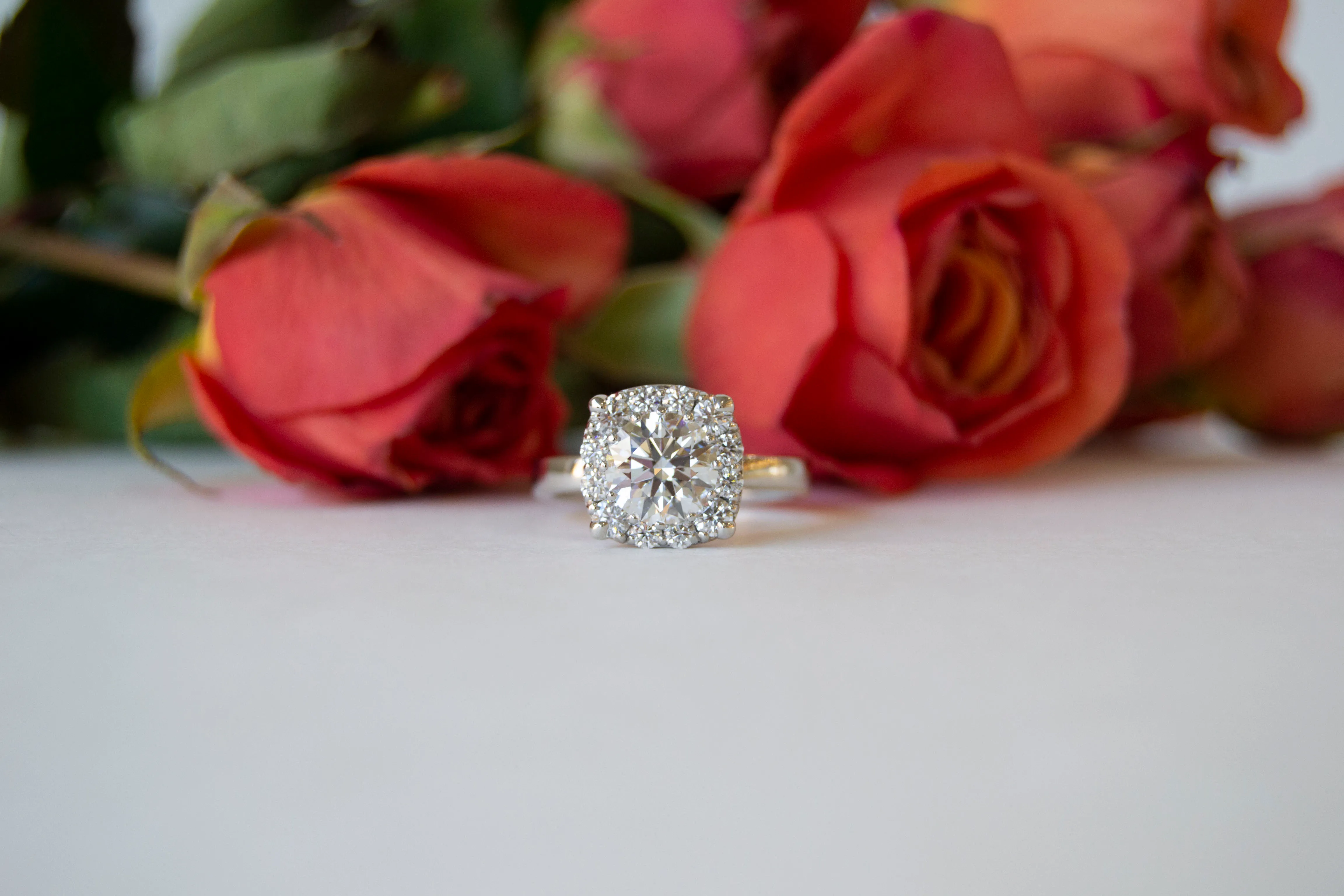 Hearts On Fire signature diamond halo ring
