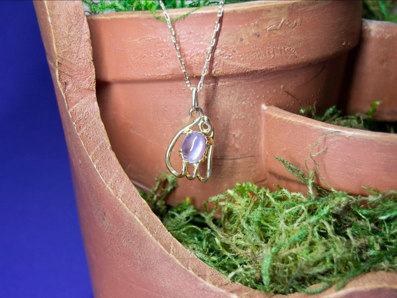 Moonstone Pendant in curly Yellow Gold at The Diamond Center Claremont, CA