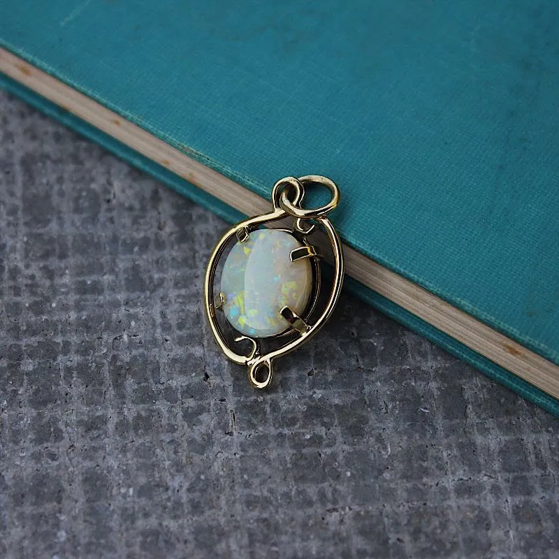 Australian Boulder Opal Pendant yellow gold handmade at The Diamond Center Claremont, CA