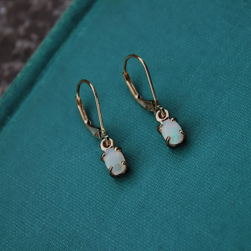 Yellow Gold Opal Earrings at The Diamond Center Claremont, CA